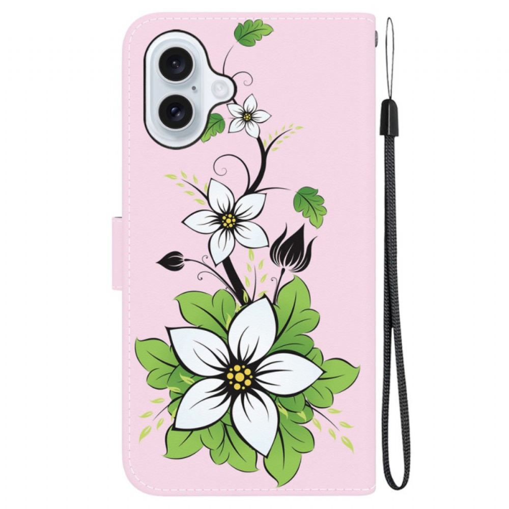 Kožený Kryt iPhone 16 Lily S Popruhem