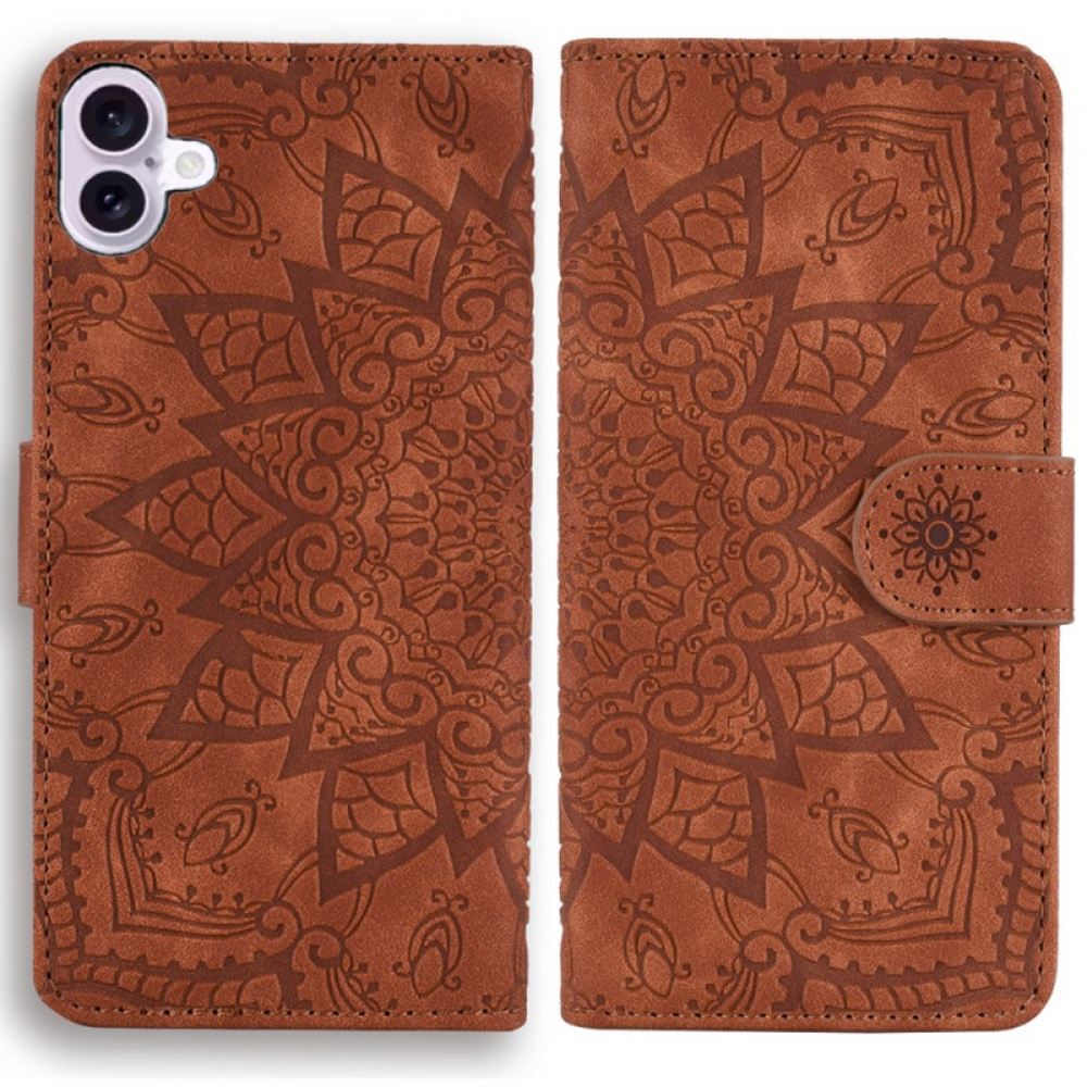 Kožený Kryt iPhone 16 Mandala Suede Effect