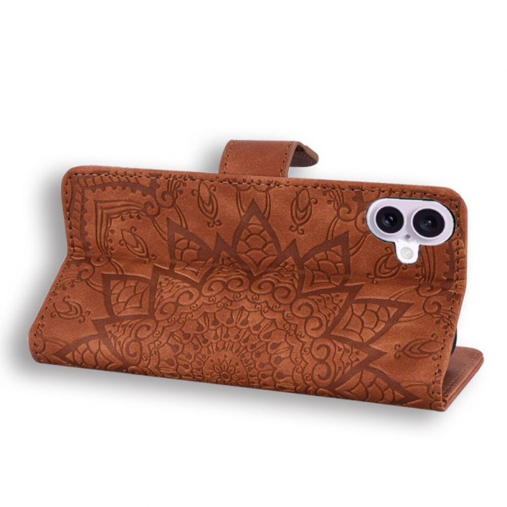 Kožený Kryt iPhone 16 Mandala Suede Effect