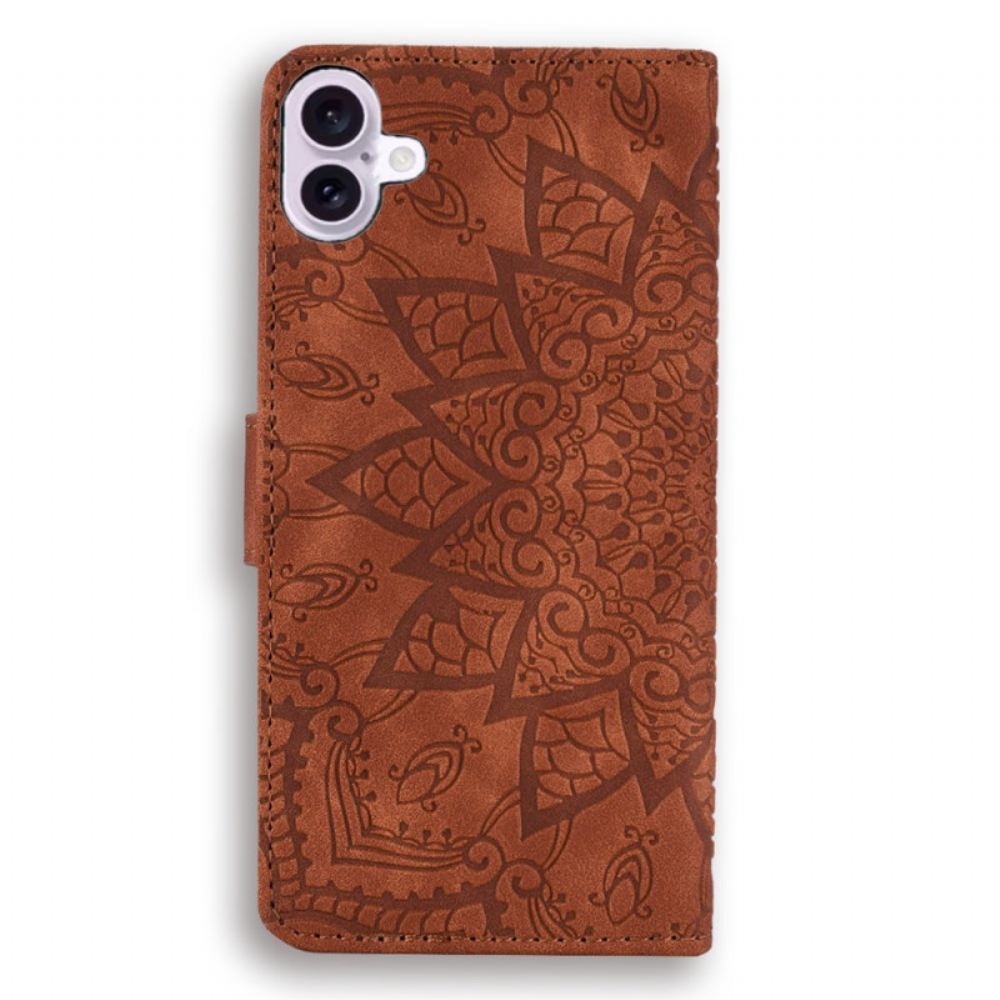 Kožený Kryt iPhone 16 Mandala Suede Effect