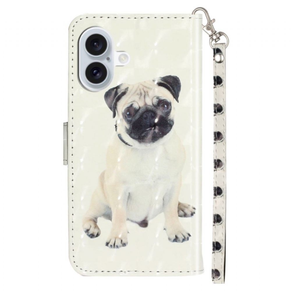 Kožený Kryt iPhone 16 Mops S Popruhy