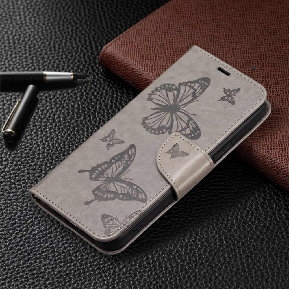 Kožený Kryt iPhone 16 Motýli Na Řetízku