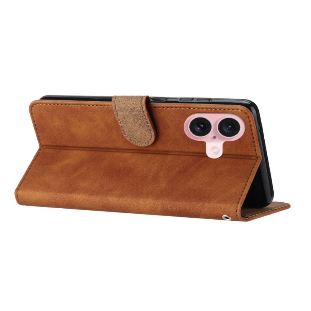 Kožený Kryt iPhone 16 Motýlí Vlys