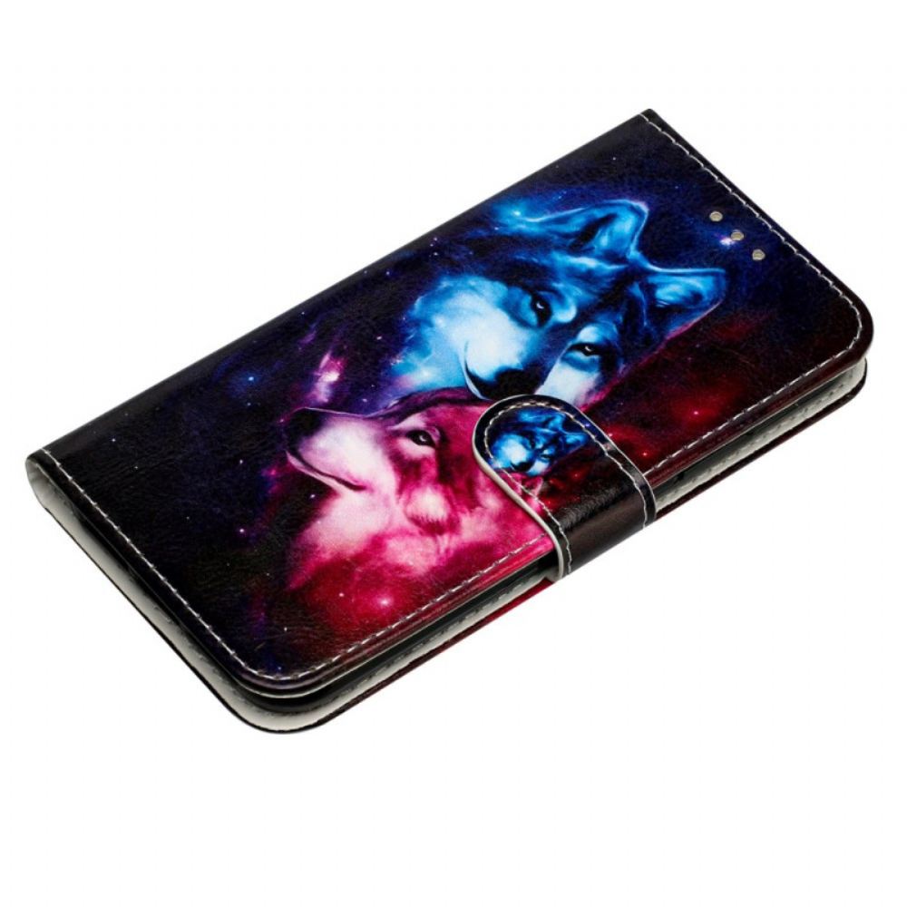 Kožený Kryt iPhone 16 Pár Řemenových Vlků
