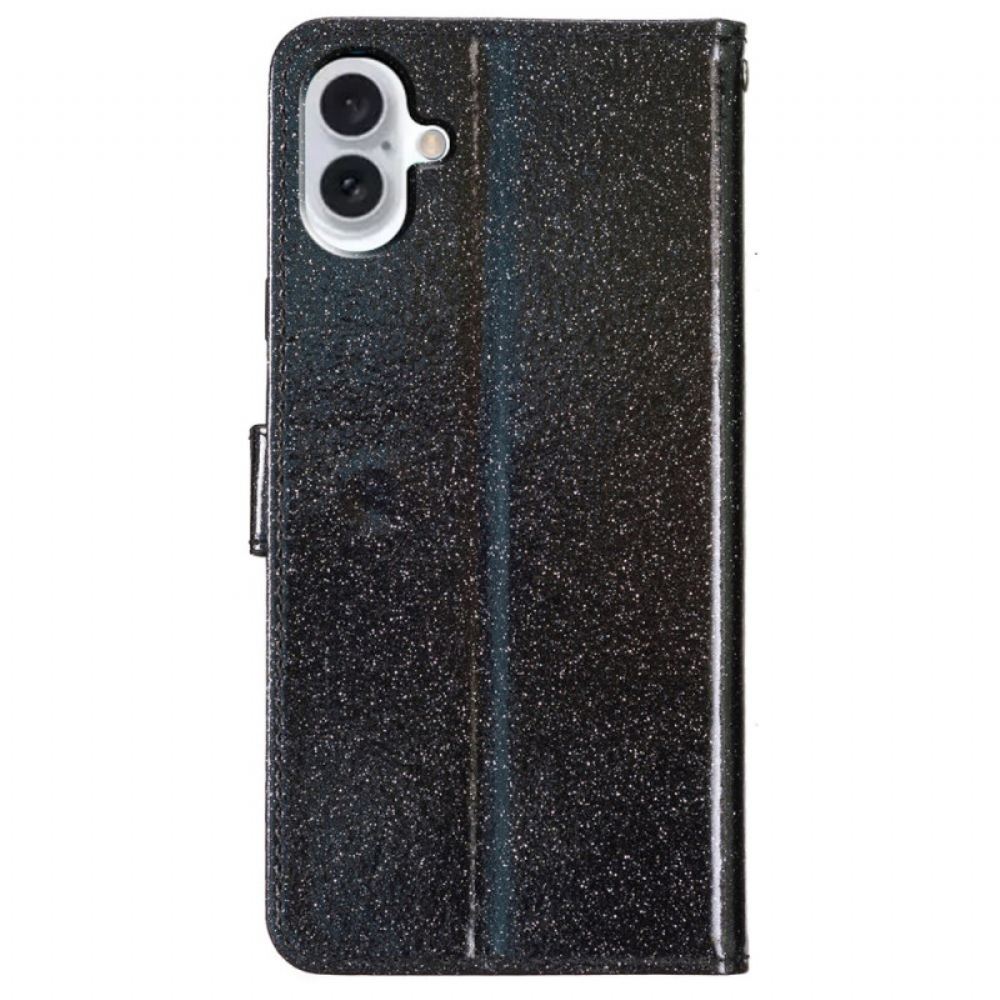 Kožený Kryt iPhone 16 Páskové Flitry