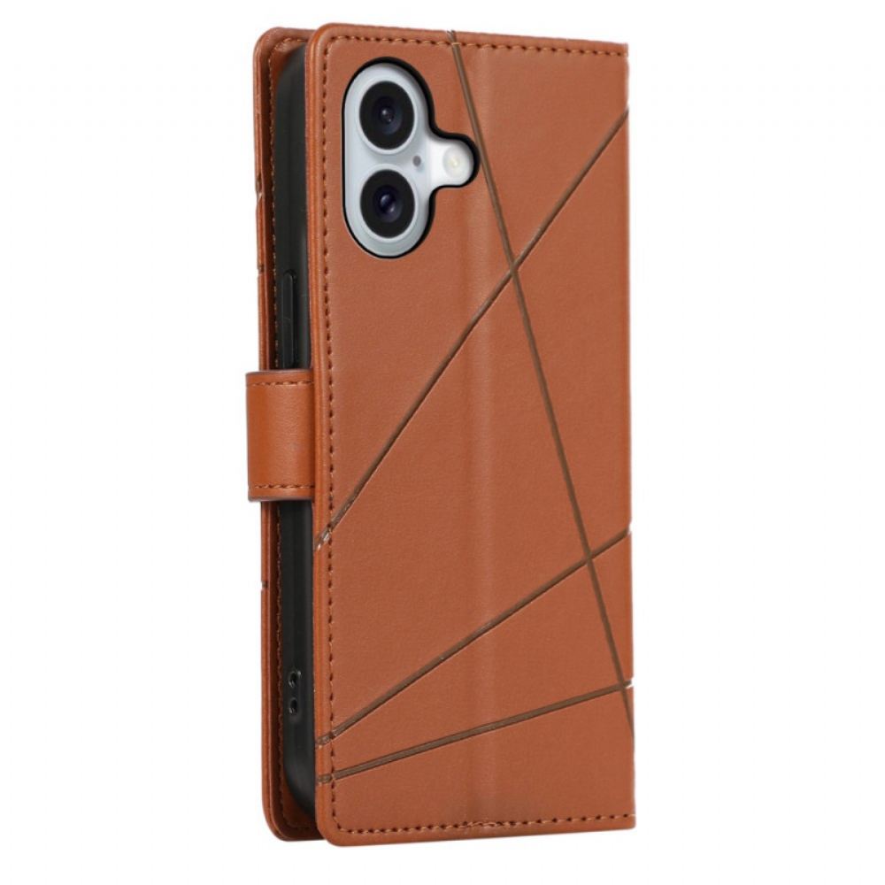 Kožený Kryt iPhone 16 Páskové Čáry