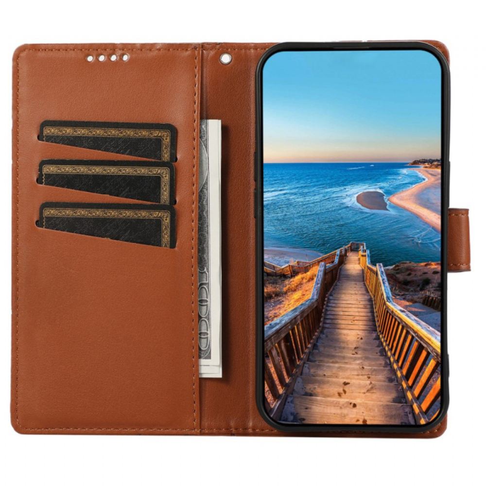 Kožený Kryt iPhone 16 Páskové Čáry