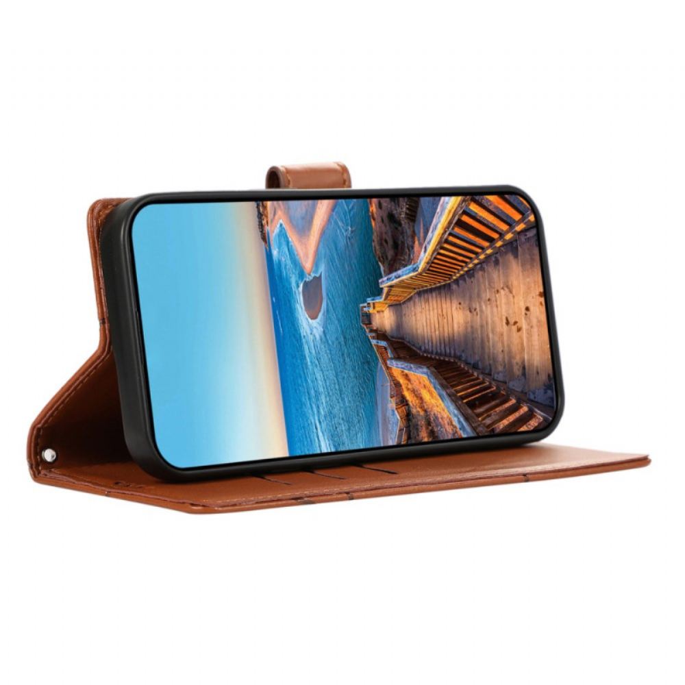 Kožený Kryt iPhone 16 Páskové Čáry