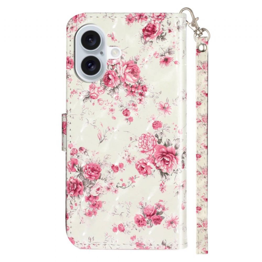 Kožený Kryt iPhone 16 Popruhové Růže