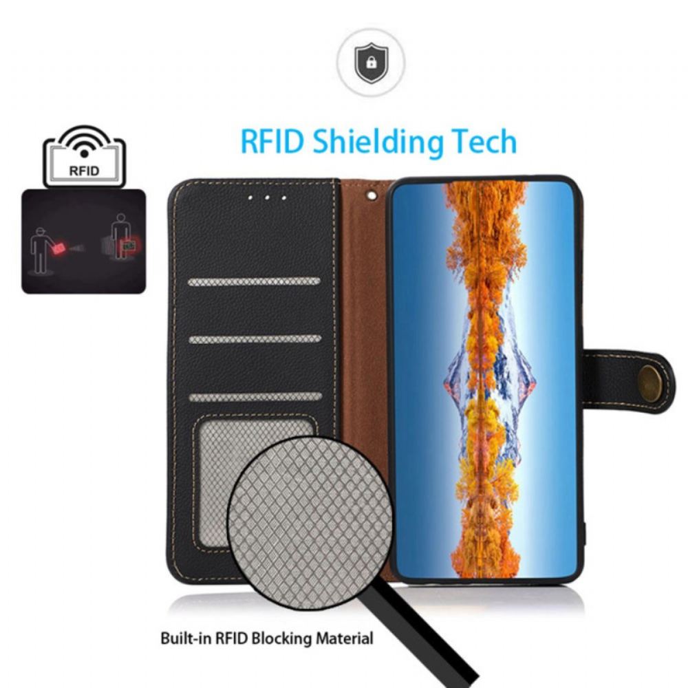 Kožený Kryt iPhone 16 Pravá Kůže Blokování Rfid Khazneh