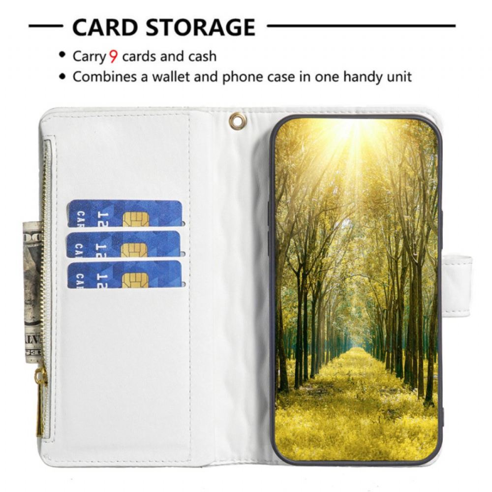 Kožený Kryt iPhone 16 Prošívané Pouzdro Na Peněženku Binfen Color