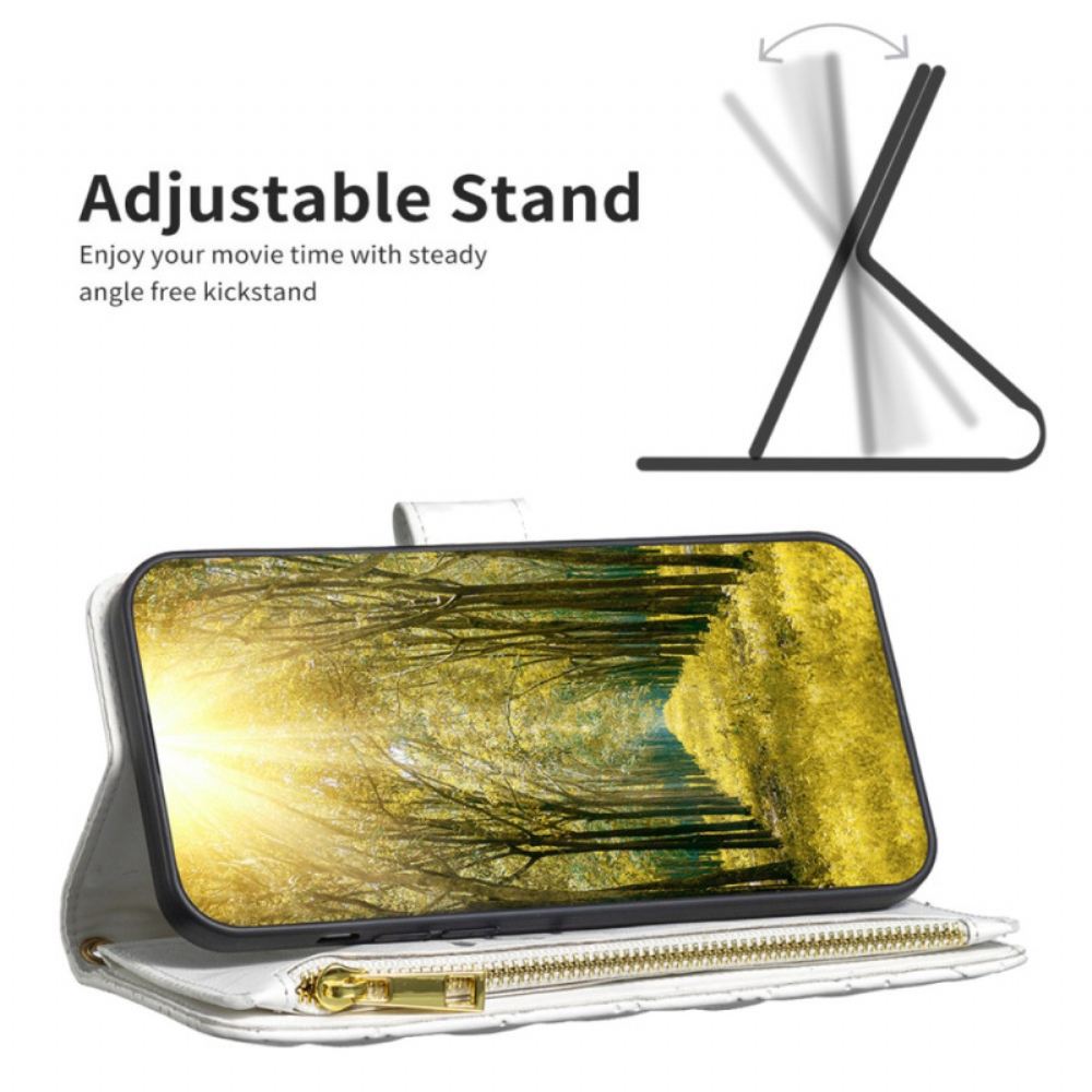Kožený Kryt iPhone 16 Prošívané Pouzdro Na Peněženku Binfen Color