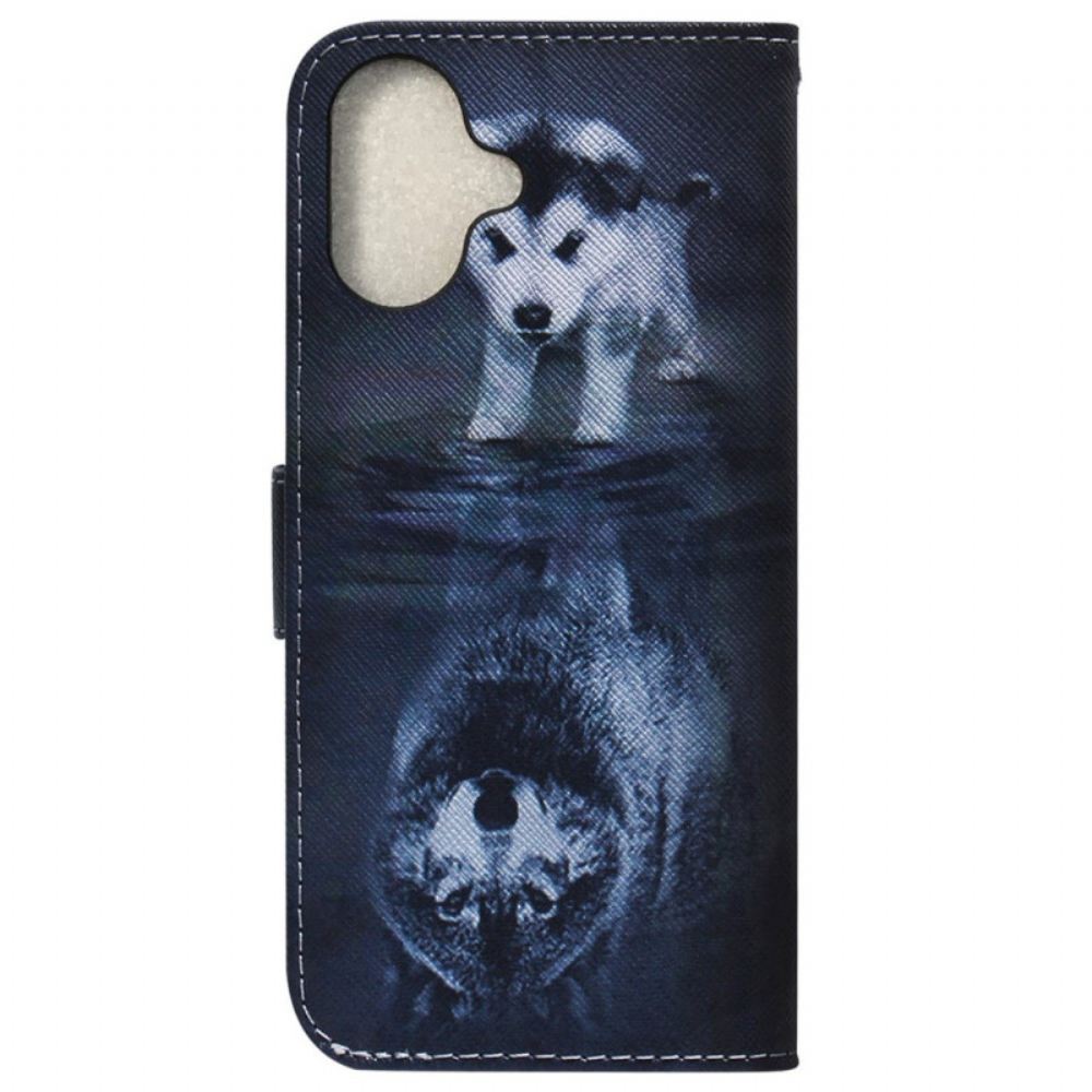 Kožený Kryt iPhone 16 Sen Štěněte