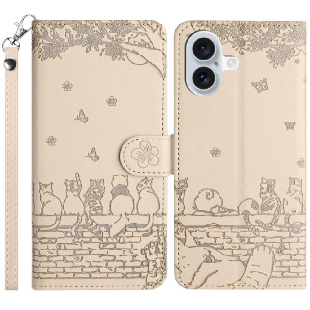 Kožený Kryt iPhone 16 Tanga Cats