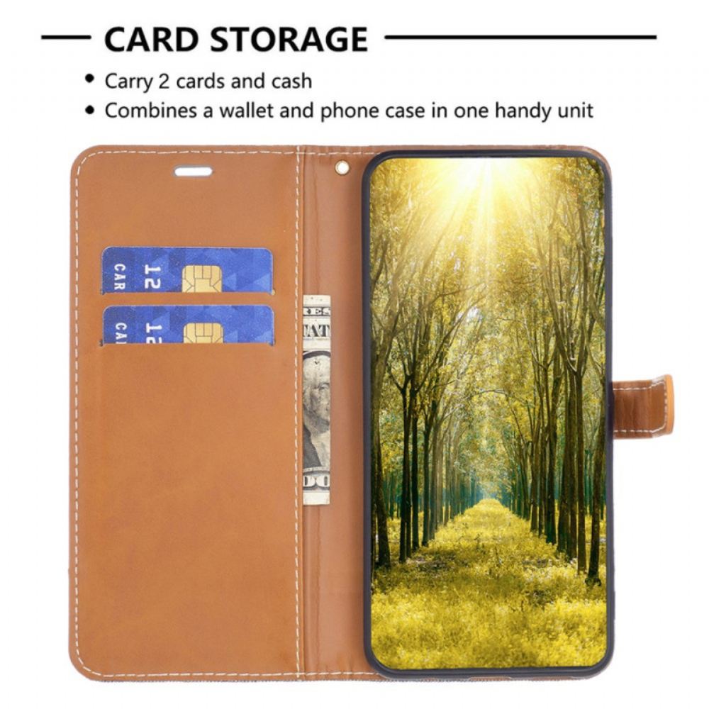 Kožený Kryt iPhone 16 Textura Jean Fabric