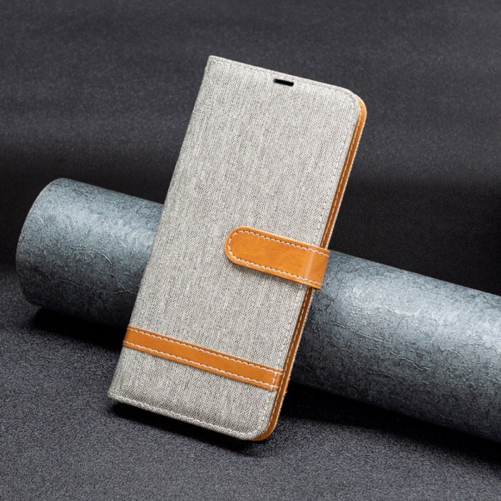 Kožený Kryt iPhone 16 Textura Jean Fabric