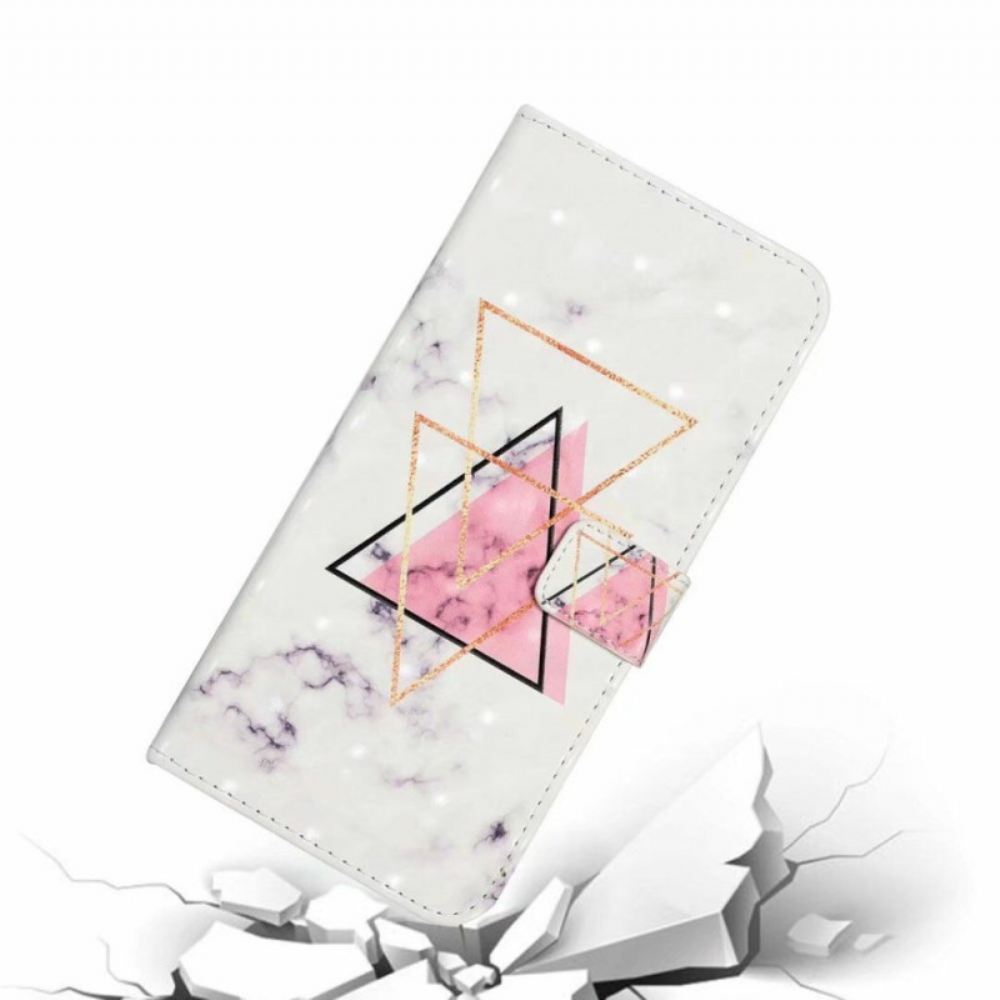 Kožený Kryt iPhone 16 Trojúhelníkový Mramor