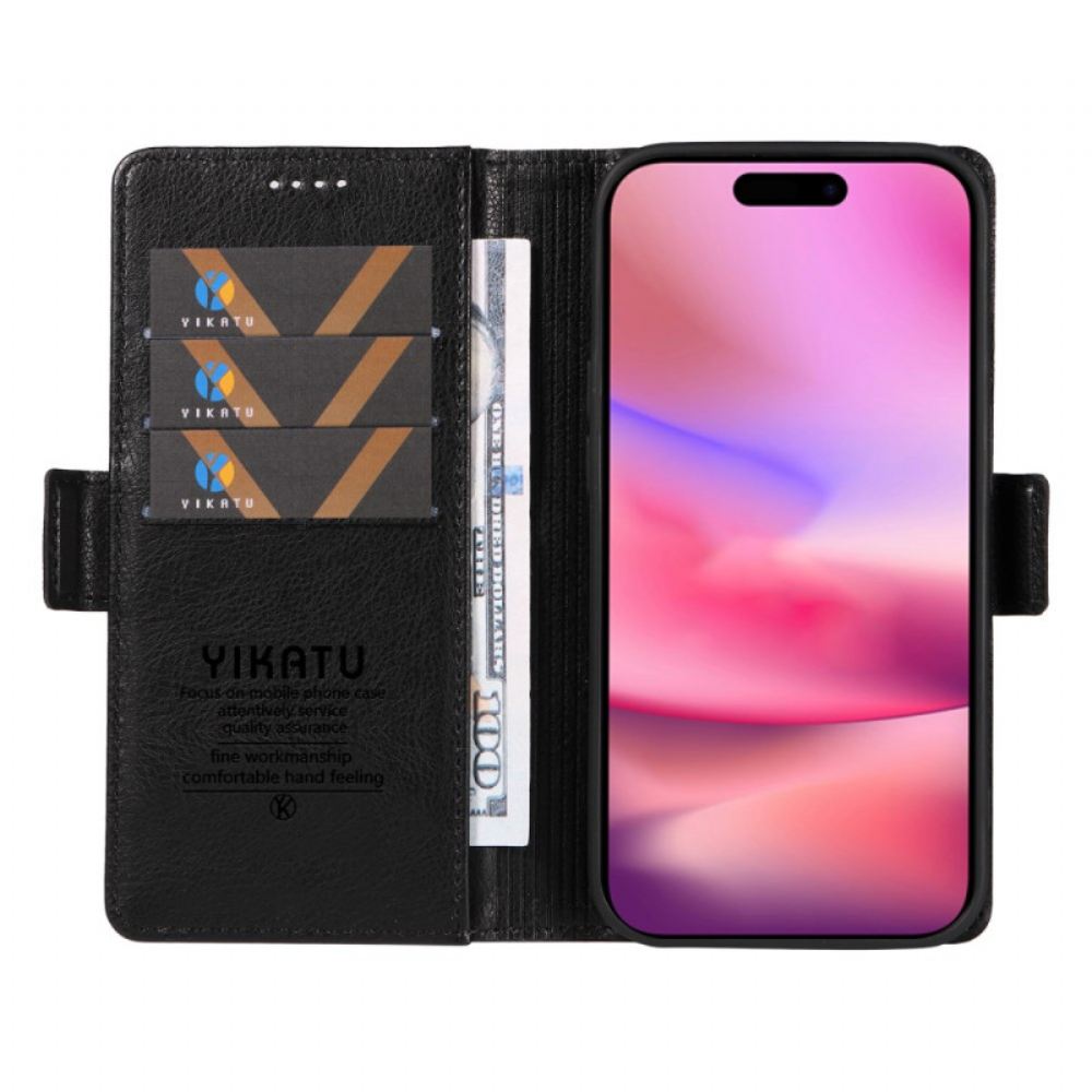 Kožený Kryt iPhone 16 Yikatu Vintage Umělá Kůže