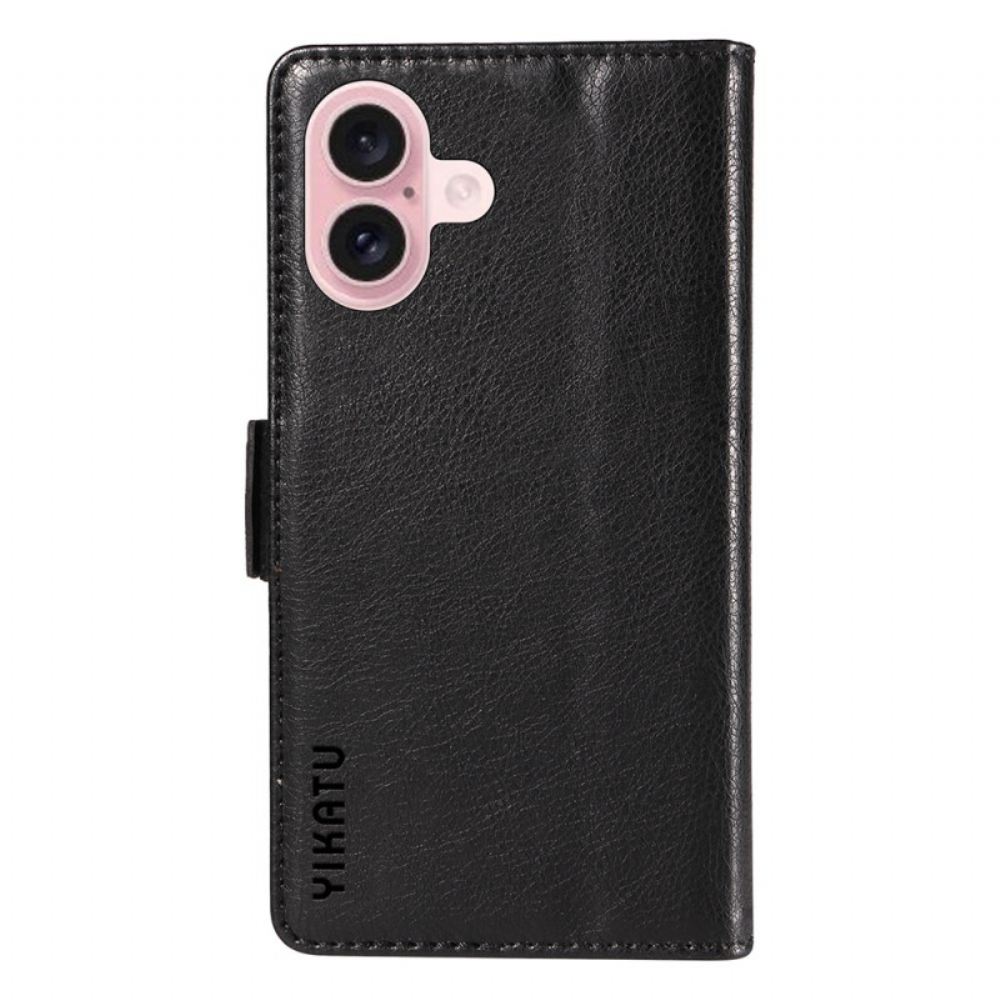 Kožený Kryt iPhone 16 Yikatu Vintage Umělá Kůže