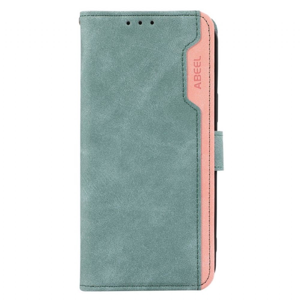 Kožený Kryt Na iPhone 16 Dvoubarevný Abeel