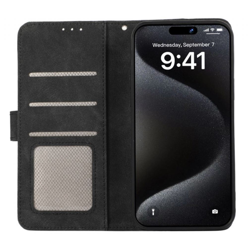 Kožený Kryt Na iPhone 16 Dvoubarevný Abeel