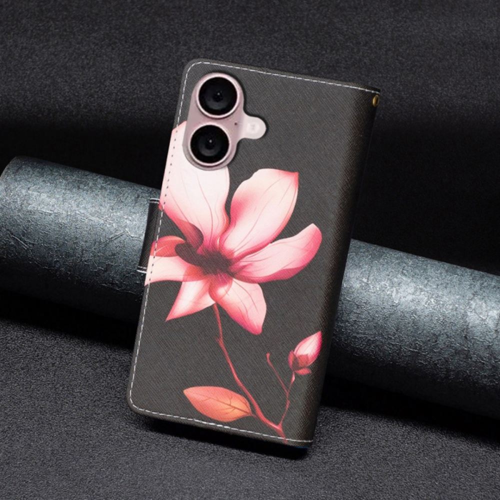 Kožený Kryt Na iPhone 16 Peněženka Lotus