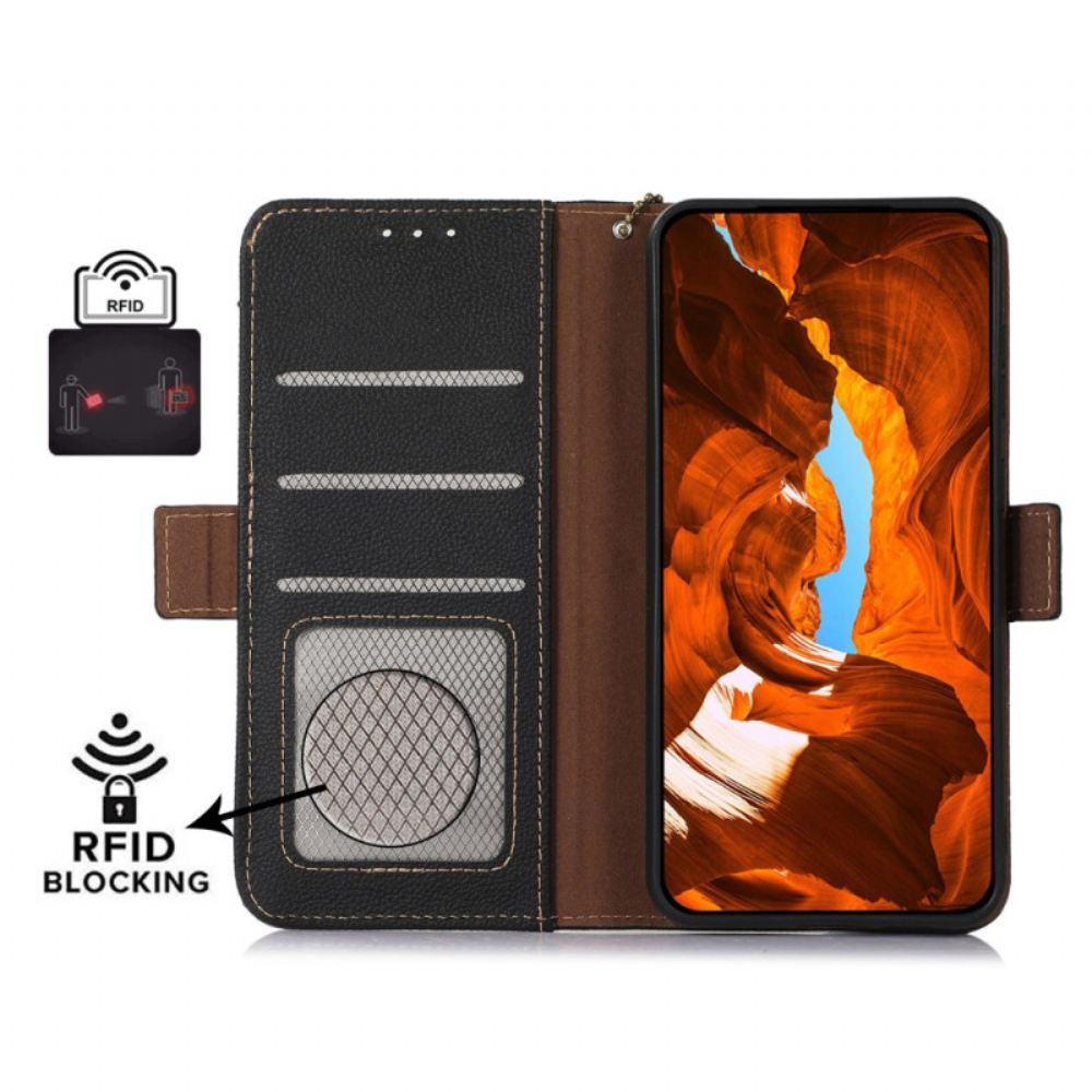 Kožený Kryt Na iPhone 16 Prémiové Blokovací Pouzdro Rfid