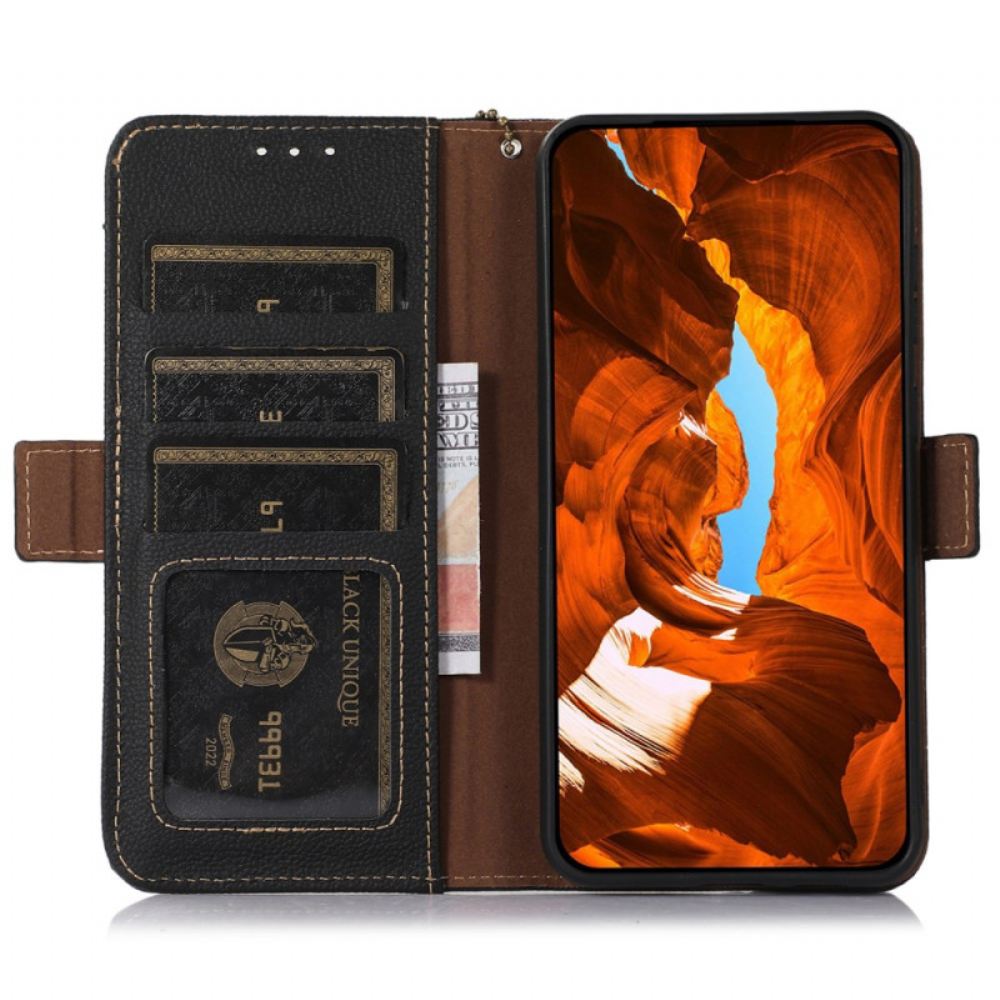 Kožený Kryt Na iPhone 16 Prémiové Blokovací Pouzdro Rfid