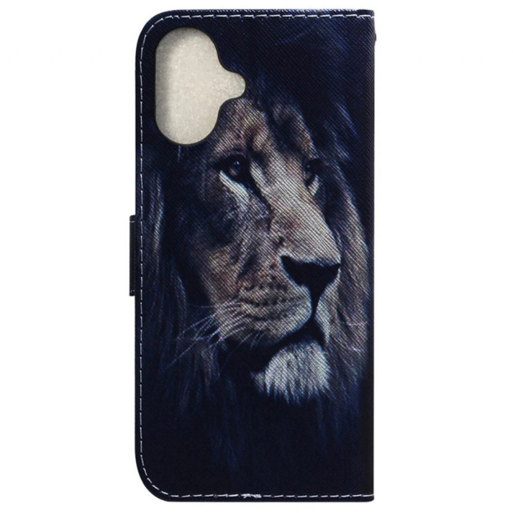 Kožený Kryt Na iPhone 16 Snící Lev