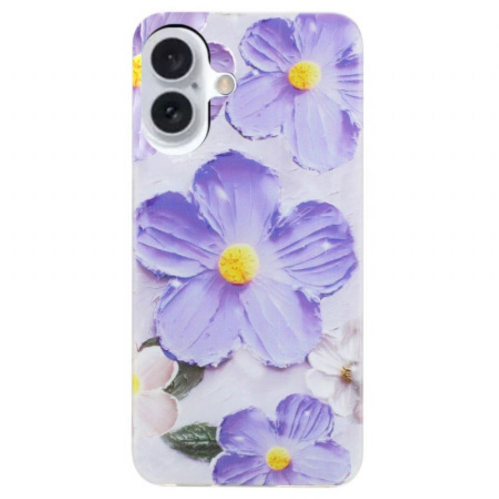 Kryt iPhone 16 Fialové Květy