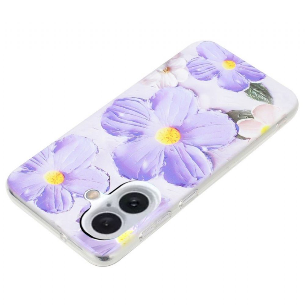 Kryt iPhone 16 Fialové Květy