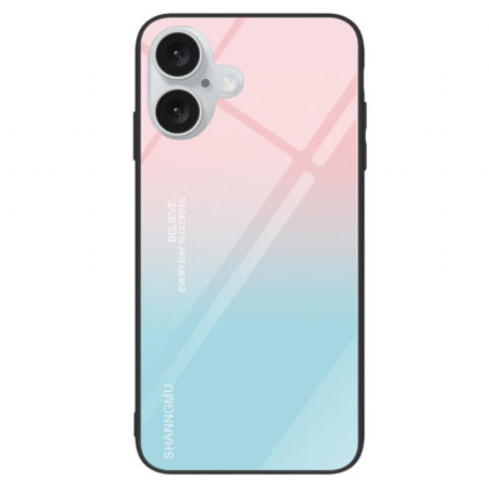 Kryt iPhone 16 Gradient Tempered Glass Pink Blue