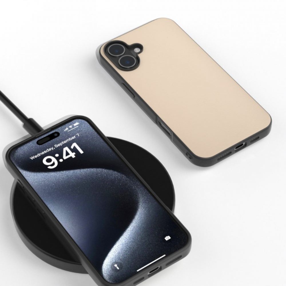 Kryt iPhone 16 Kožený Efekt