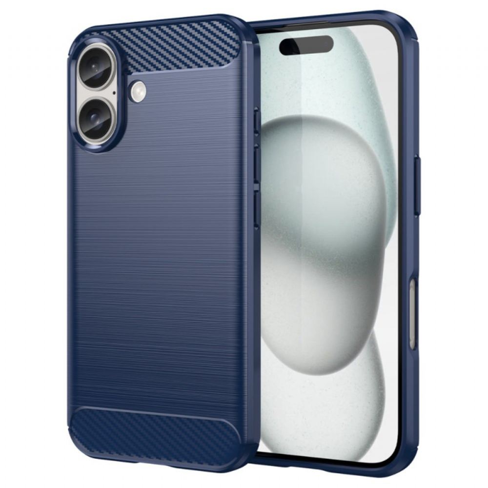 Kryt iPhone 16 Kryty Na Mobil Kartáčované Uhlíkové Vlákno