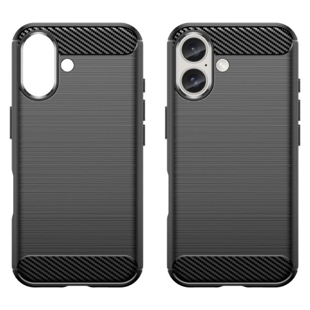 Kryt iPhone 16 Kryty Na Mobil Kartáčované Uhlíkové Vlákno