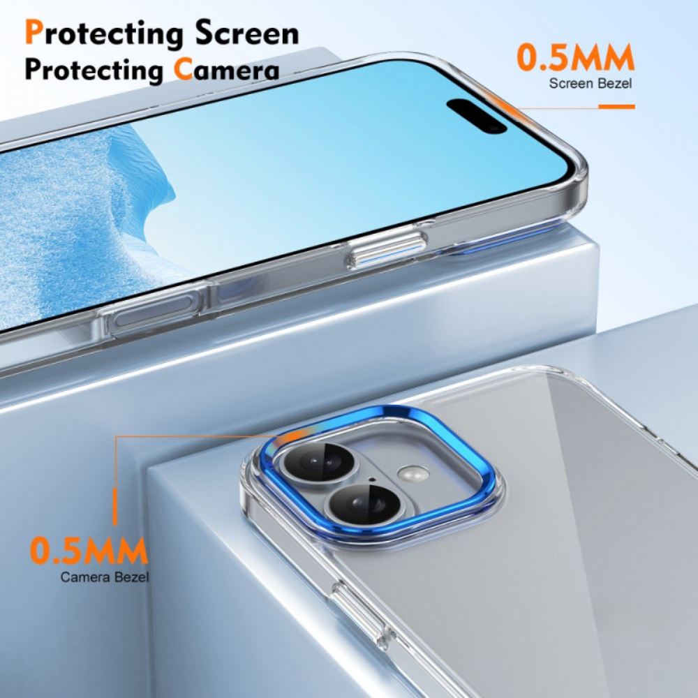 Kryt iPhone 16 Kryty Na Mobil Rám Fotoaparátu S Kovovým Efektem
