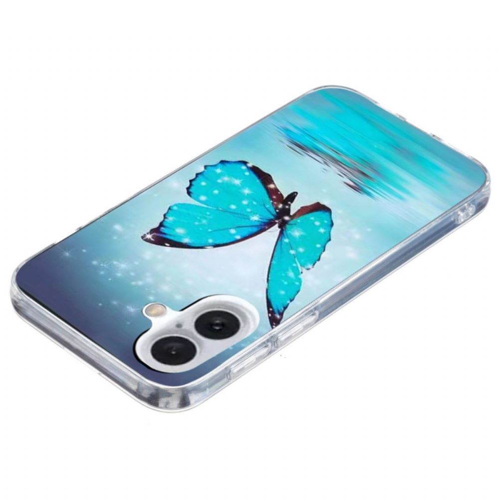 Kryt iPhone 16 Modrý Motýl