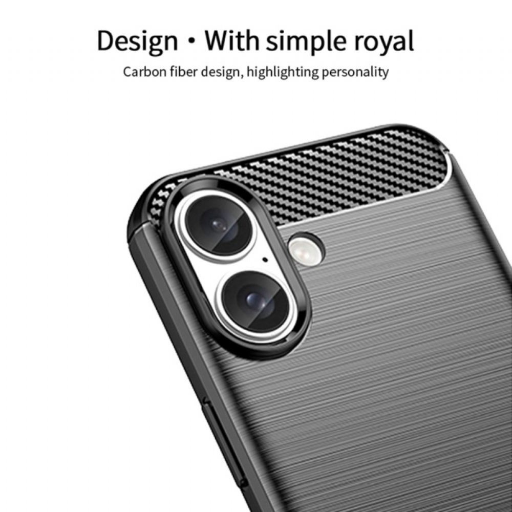 Kryt iPhone 16 Mofi Kartáčované Uhlíkové Vlákno