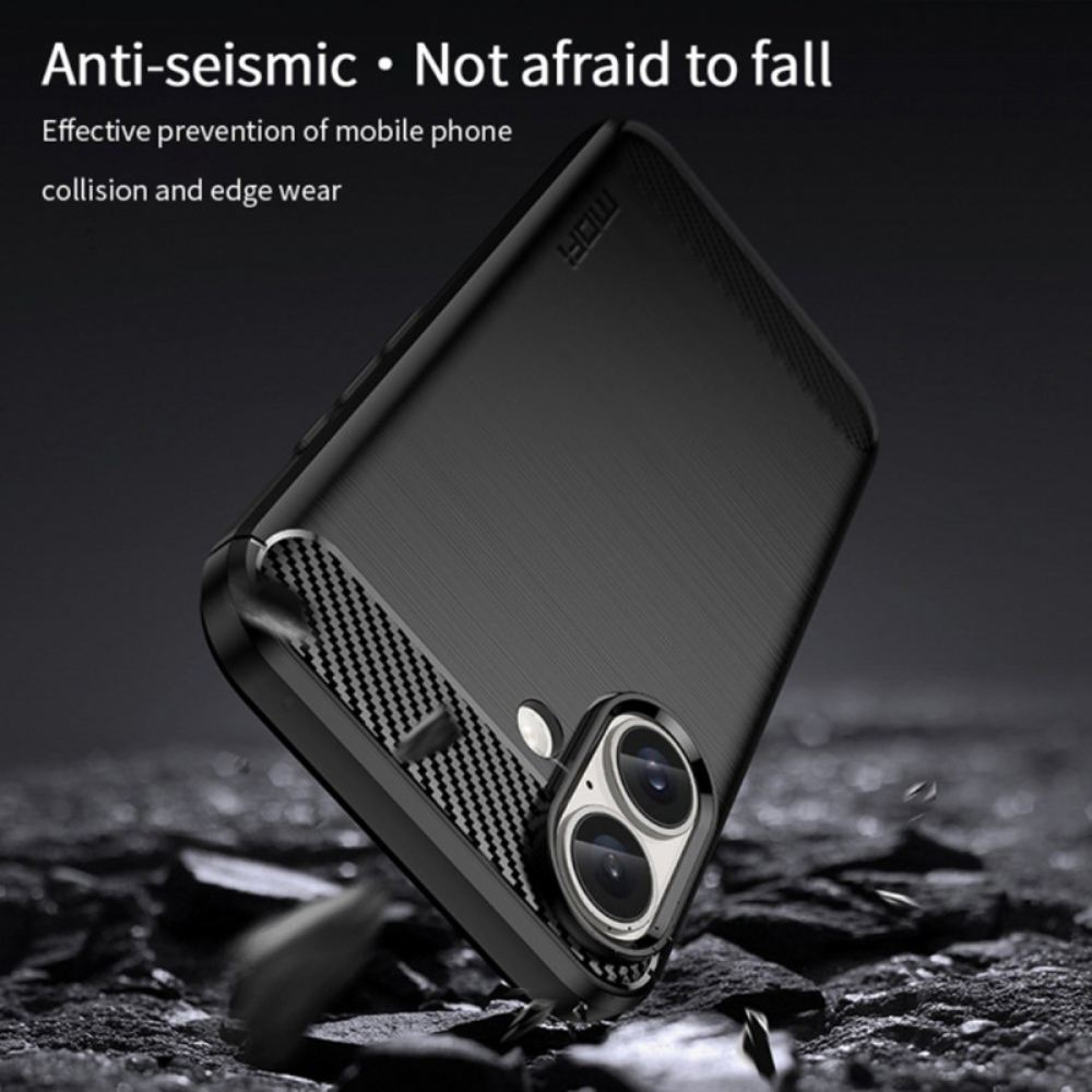 Kryt iPhone 16 Mofi Kartáčované Uhlíkové Vlákno
