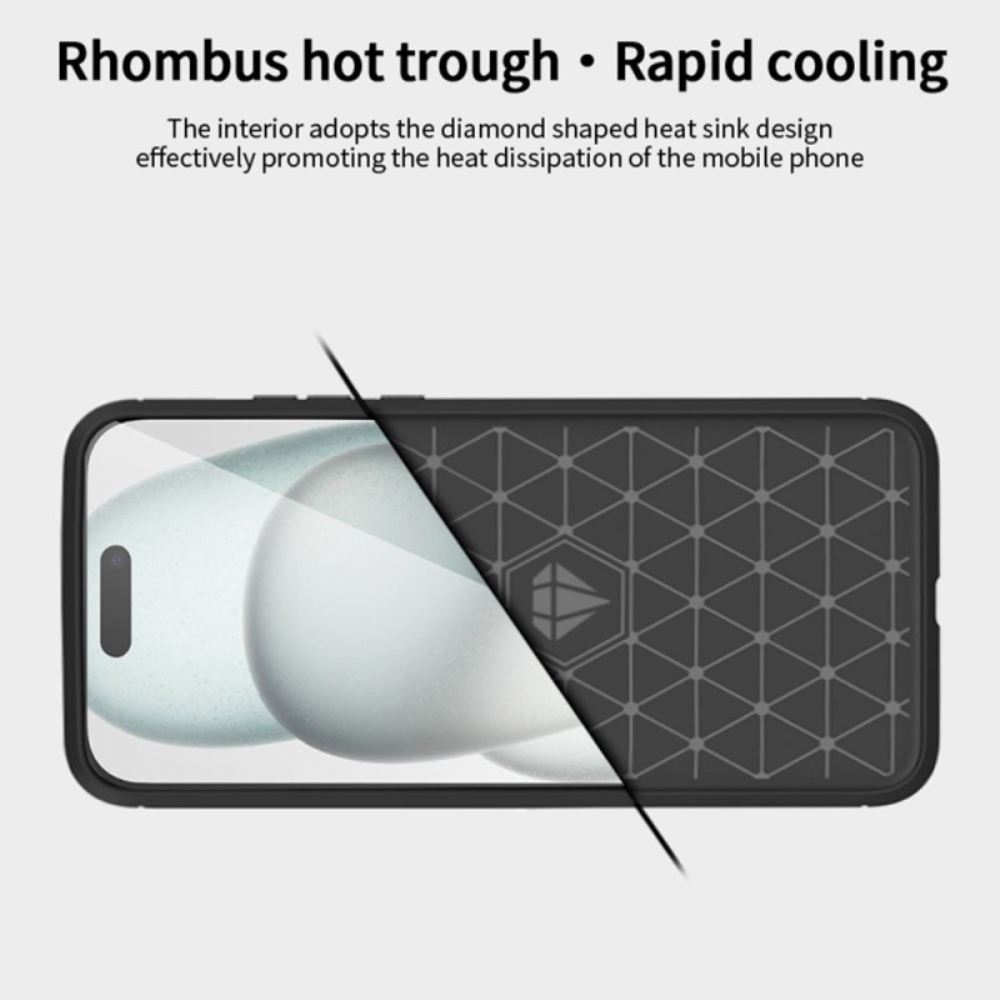 Kryt iPhone 16 Mofi Kartáčované Uhlíkové Vlákno