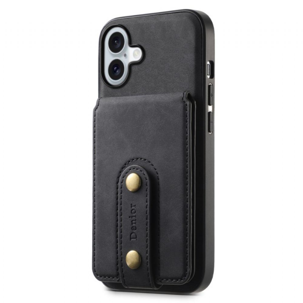 Kryt iPhone 16 Odnímatelný Držák A Podpora Karty Denior