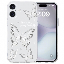 Kryt iPhone 16 Průhlední Hraniční Motýli