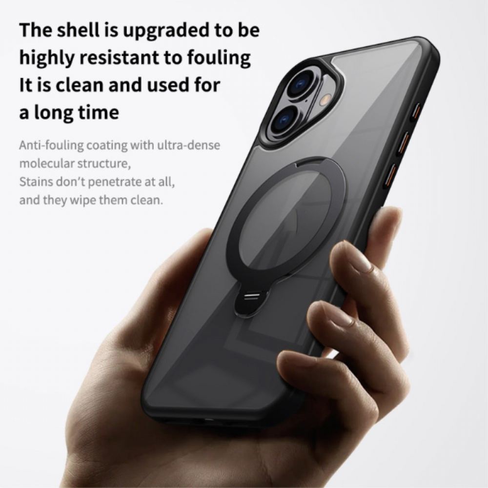 Kryt iPhone 16 Průhledný Magnetický Kroužek