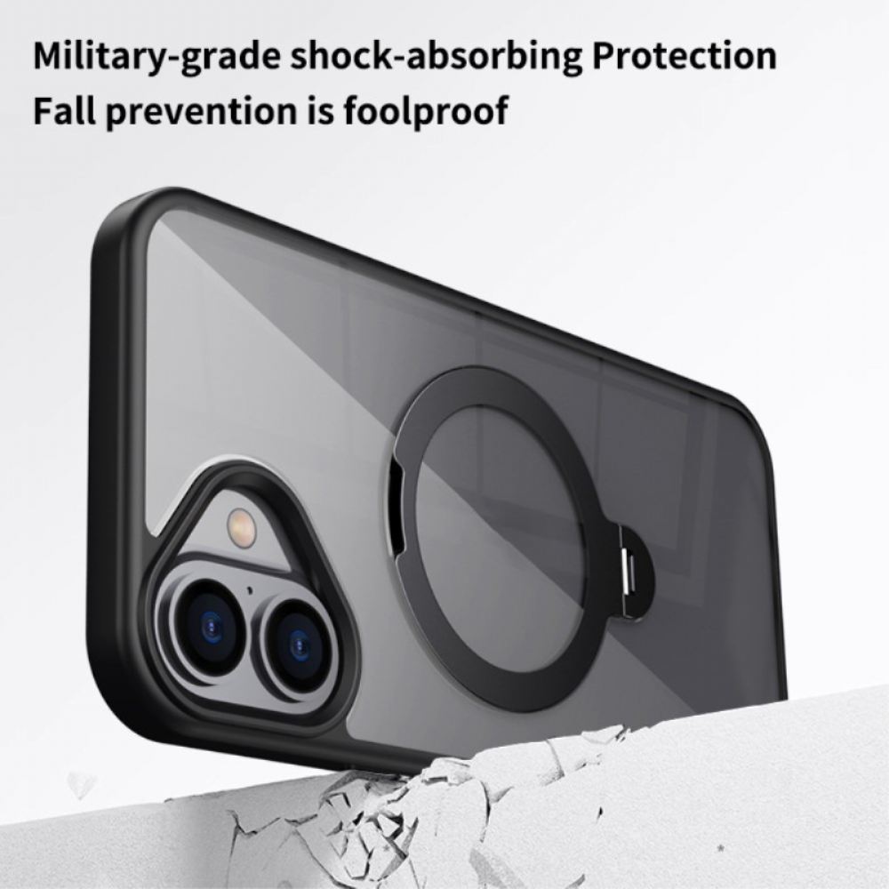 Kryt iPhone 16 Průhledný Magnetický Kroužek
