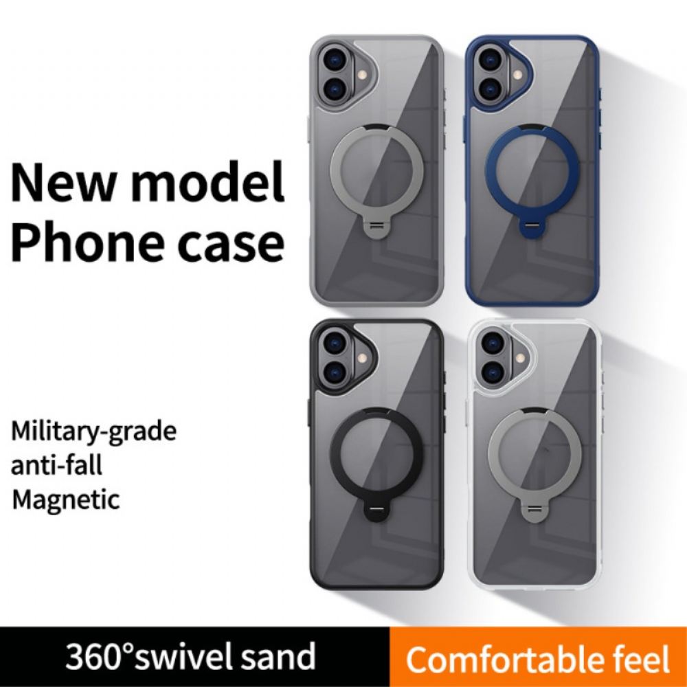 Kryt iPhone 16 Průhledný Magnetický Kroužek