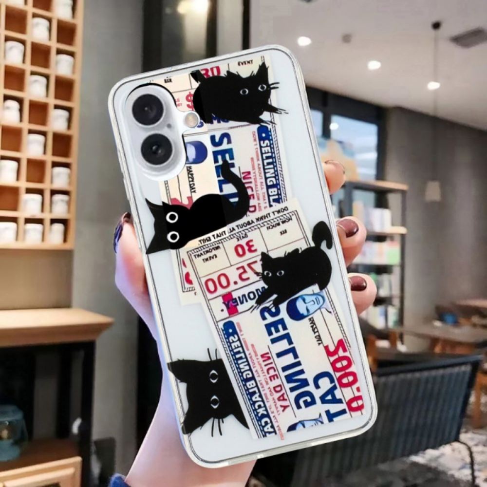 Kryt iPhone 16 Černé Kočky
