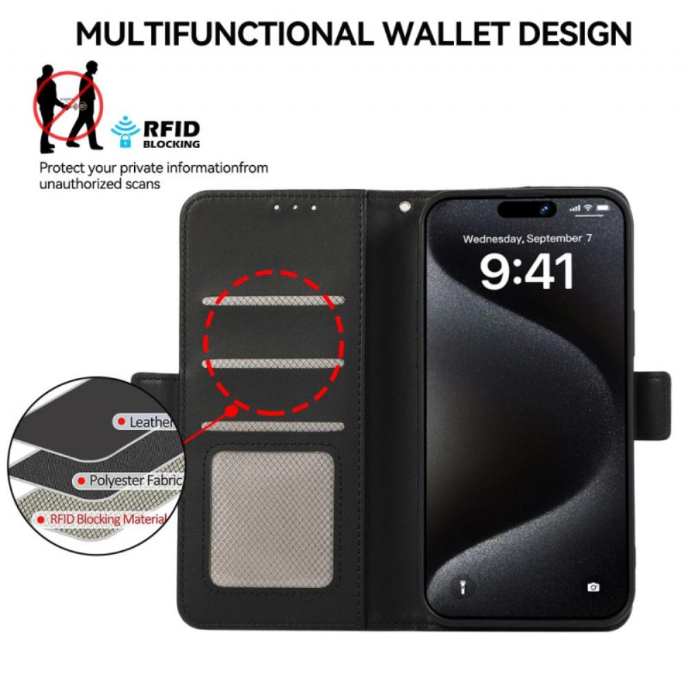 Peněženková Pouzdra iPhone 16 Klasická Rfid Ochrana Abeel