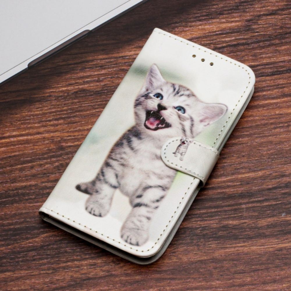 Peněženková Pouzdra iPhone 16 Kryty Na Mobil Malá Kočka S Popruhem