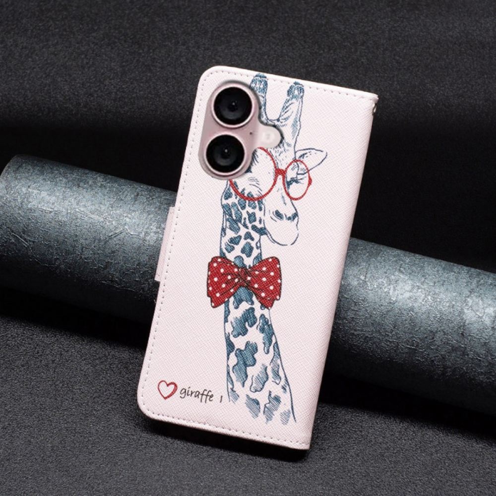 Peněženková Pouzdra iPhone 16 Kryty Na Mobil Žirafa