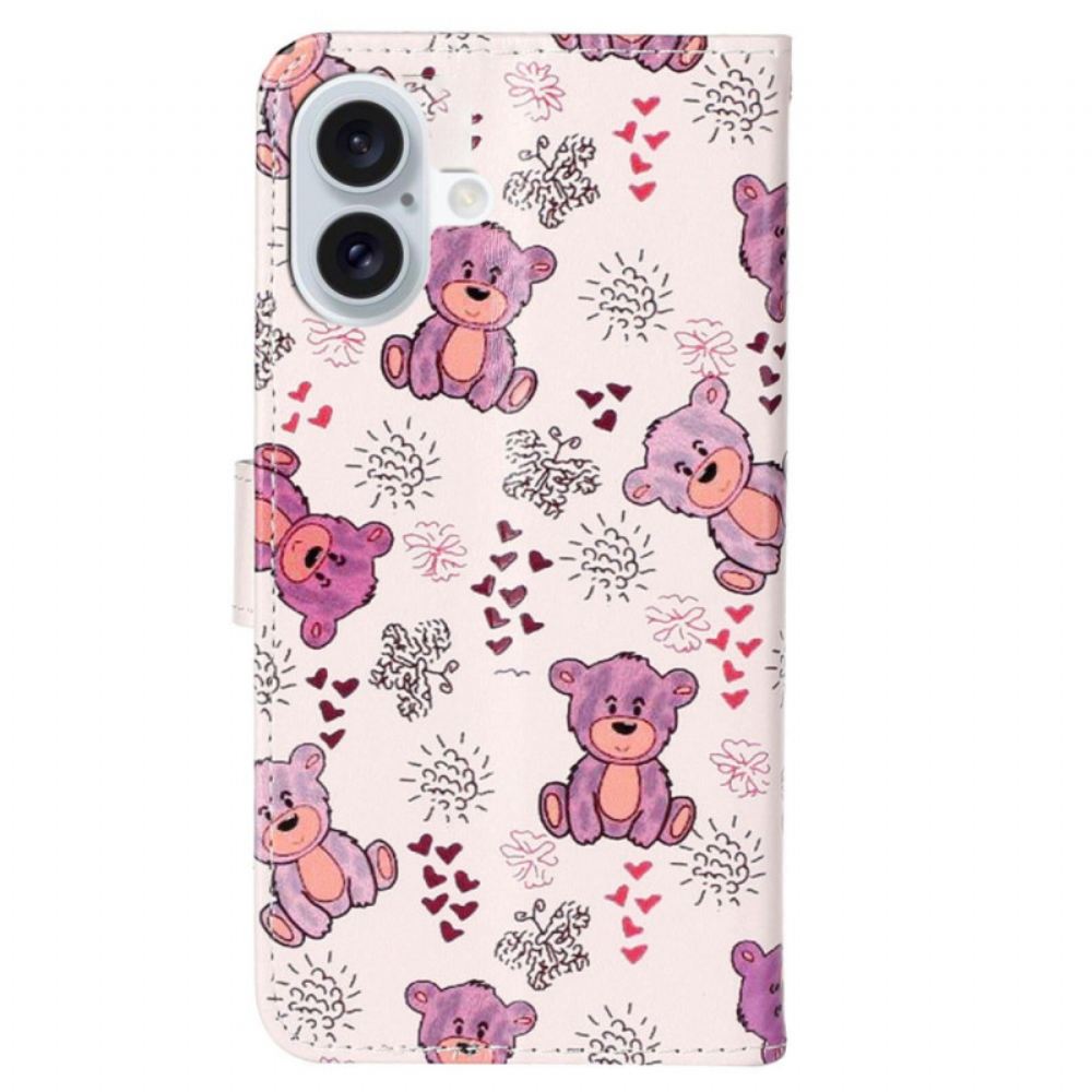 Peněženková Pouzdra iPhone 16 Medvědi Na Krk